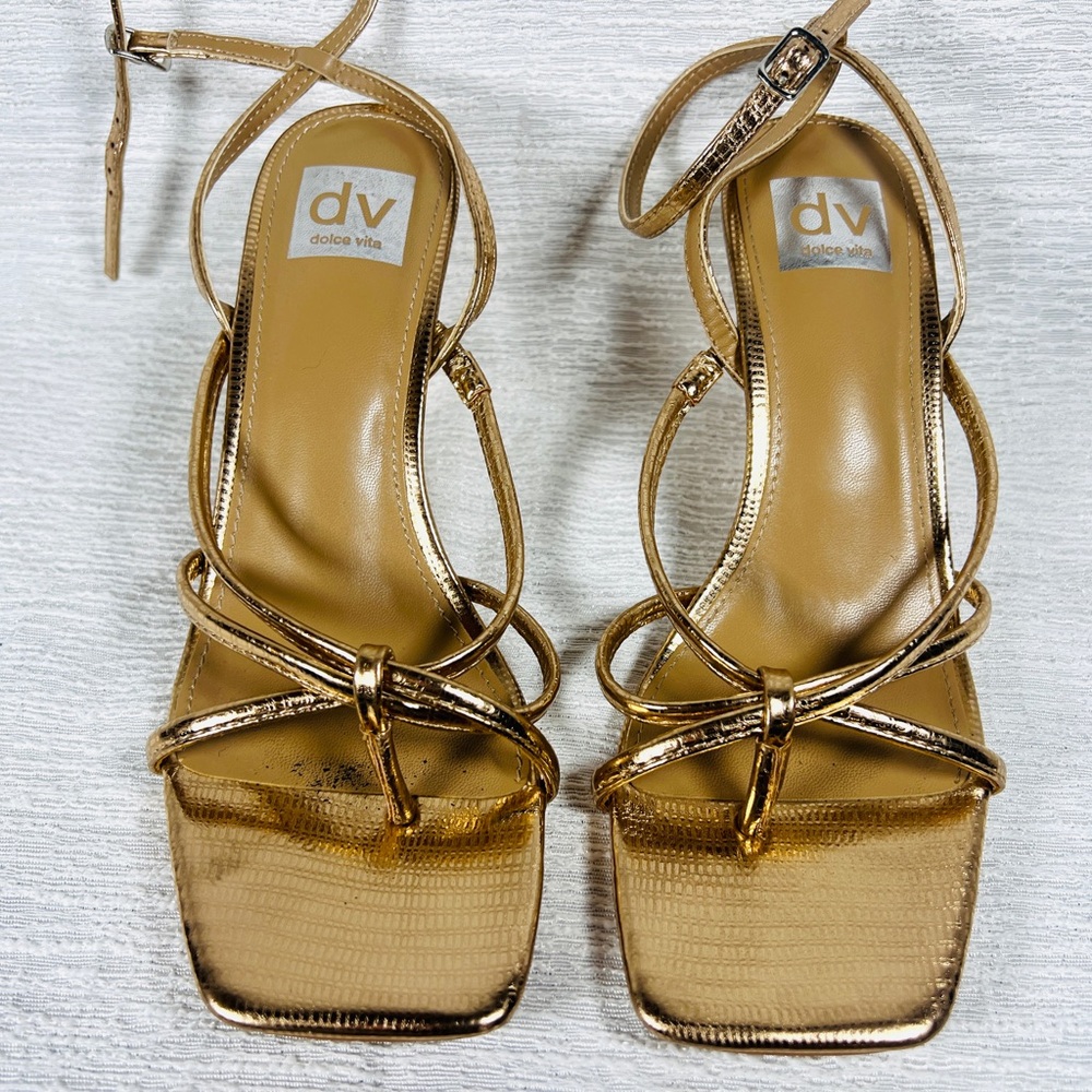 Dolce Vita Metallic Gold Strappy Sandals